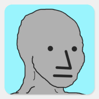 NPC-Wojak-Aufkleber Quadratischer Aufkleber