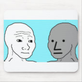 NPC Wojak Non Player Charakter Meme Geschenk Mousepad (Vorne)