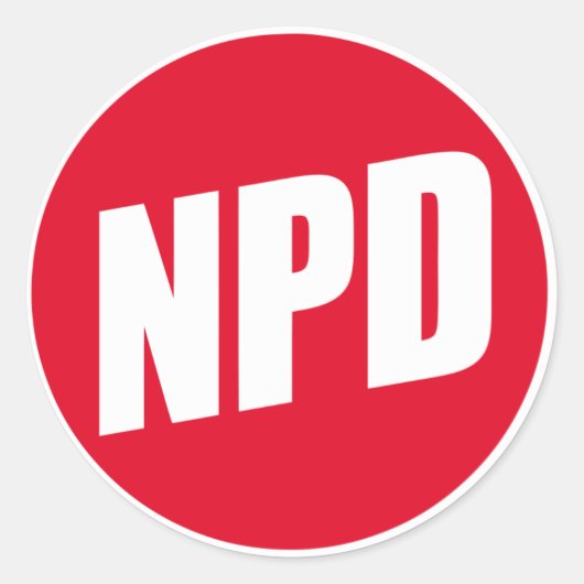 NPD:Nationale Demokratische Partei Deutschlands Runder Aufkleber (Vorderseite)