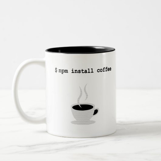 npm installieren Kaffee Javascript-Programmierer Zweifarbige Tasse (Links)