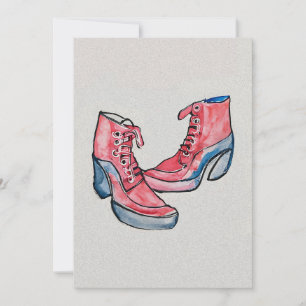Nr. 01, Handgezeichnete Sammlung lustiger Schuhe Feiertagskarte