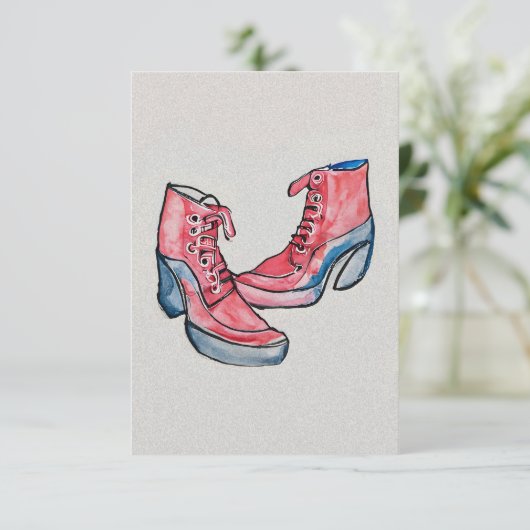 Nr. 01, HandZeichn der Schuhsammlung Dankeskarte (Stehend Vorderseite)