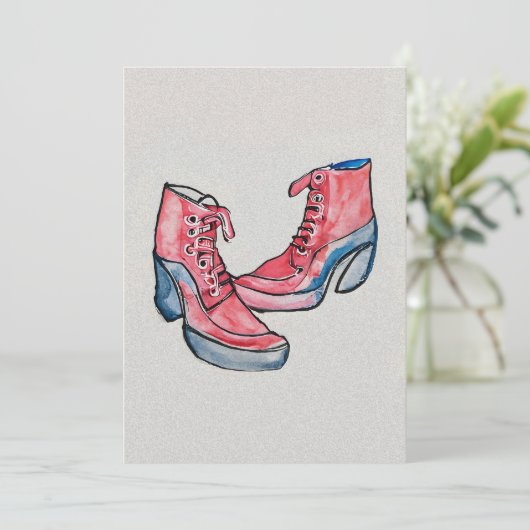 Nr. 01, HandZeichn der Schuhsammlung Dankeskarte (Stehend Vorderseite)