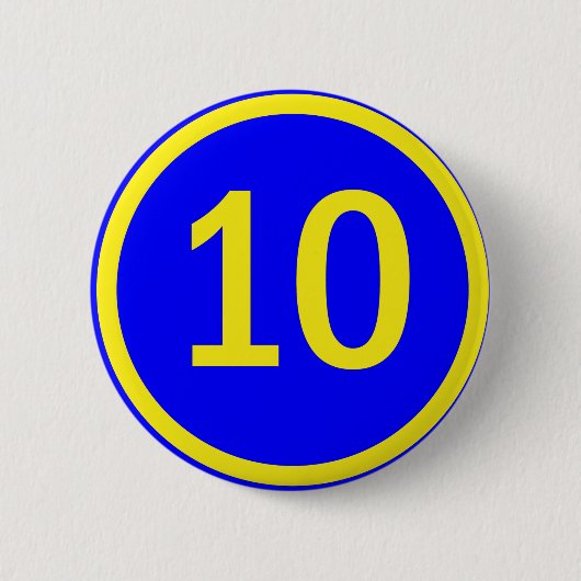 Nr. 10 in einem Kreis Button (Vorderseite)