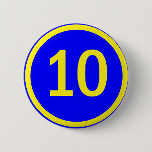 Nr. 10 in einem Kreis Button