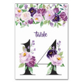 Nr. 14 Lila und Lavender Watercolor-Rose Tischnummer (Rückseite)