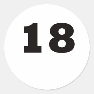 Nr. 18 runder aufkleber