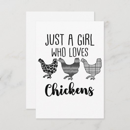 Nr. 1/2, Nur ein Mädchen, das Hühner Liebe, lustig Dankeskarte (Vorne/Hinten)