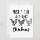 Nr. 1/2, Nur ein Mädchen, das Hühner Liebe, lustig Dankeskarte (Vorderseite)