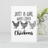 Nr. 1/2, Nur ein Mädchen, das Hühner Liebe, lustig Dankeskarte (Stehend Vorderseite)