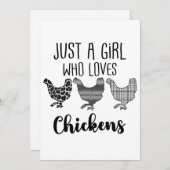 Nr. 1/2, Nur ein Mädchen, das Hühner Liebe, lustig Dankeskarte (Vorne/Hinten)