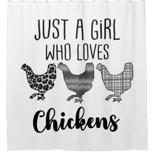 Nr. 1/2, Nur ein Mädchen, das Hühner Liebe, lustig Duschvorhang (Vorderseite)