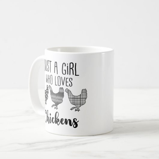 Nr. 1/2, Nur ein Mädchen, das Hühner Liebe, lustig Kaffeetasse (Vorderseite Links)