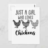 Nr. 1/2, Nur ein Mädchen, das Hühner Liebe, lustig Postkarte (Vorne/Hinten)