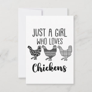 Nr. 1/2, Nur ein Mädchen, das Hühner Liebe, lustig RSVP Karte