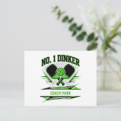Nr. 1 Dinker Pickleball-Trainer Name Design Postkarte (Stehend Vorderseite)