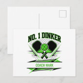 Nr. 1 Dinker Pickleball-Trainer Name Design Postkarte (Vorne/Hinten)