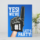 Nr. 1 Foam Finger Party Einladung (Stehend Vorderseite)