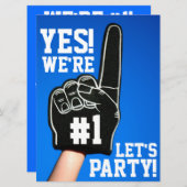 Nr. 1 Foam Finger Party Einladung (Vorne/Hinten)