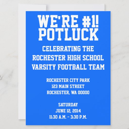 Nr. 1 Foam Finger Party Einladung (Rückseite)