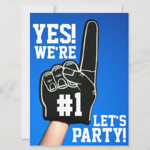 Nr. 1 Foam Finger Party Einladung