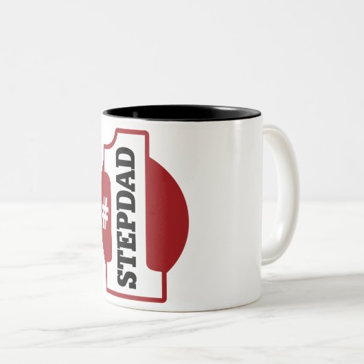 Nr.1 Stepdad Zweifarbige Tasse (VorderseiteRechts)
