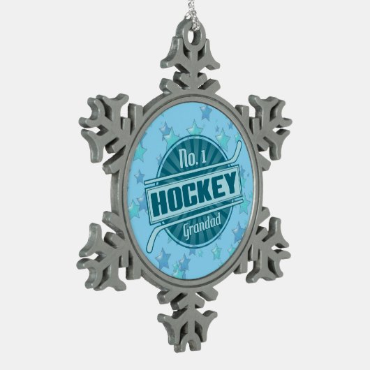 Nr. 1 Weihnachtsbaumdekoration im Hockey Schneeflocken Zinn-Ornament (Links)