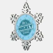 Nr. 1 Weihnachtsbaumdekoration im Hockey Schneeflocken Zinn-Ornament (Rechts)