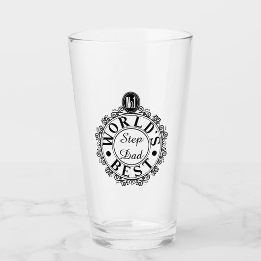 Nr. 1 Weltbeste Stepdad Custom Black Typografy Glas (Vorderseite)