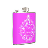 Nr.1 Weltbestes Step Mum Classic White auf rosa Flachmann (Rechts)