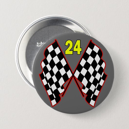Nr. 24 und Zielflaggen Button (Vorne & Hinten)