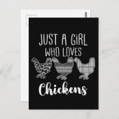 Nr. 2/2, Nur ein Mädchen, das Hühner Liebe, lustig Postkarte (Vorne/Hinten)