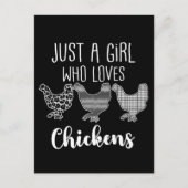 Nr. 2/2, Nur ein Mädchen, das Hühner Liebe, lustig Postkarte (Vorderseite)