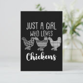 Nr. 2/2, Nur ein Mädchen, das Hühner Liebe, lustig RSVP Karte (Stehend Vorderseite)