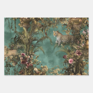Nr. 2 Lush Verziert Scene Leopard Foliage Geschenkpapier Set
