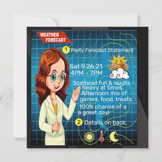 Nr. 2 Spaß in der prognostizierten Party Einladung (Vorderseite)