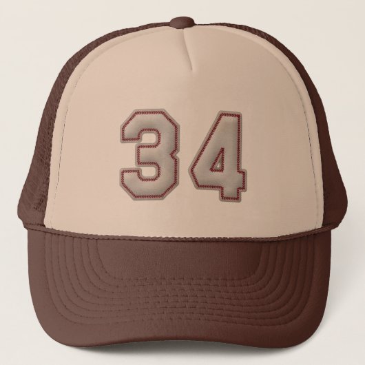 Nr. 34 mit coolem Baseball-Stich-Blick Truckerkappe (Vorderseite)