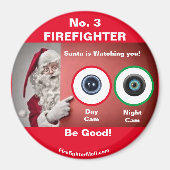 Nr. 3 FIREFIGHTER Santa beobachtet Magnet (Vorne)