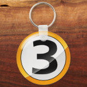 Nr. 3 Gold Schlüsselanhänger (Vorderseite)