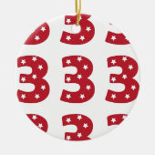 Nr. 3 - Weiß-Sterne auf dunkelrotem Keramikornament (Vorne)