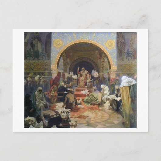 Nr. 4 The Bulgarian Zar Simeon, Mucha Postkarte (Vorderseite)