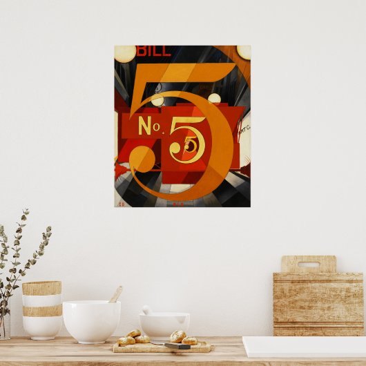 Nr. 5 Gemälde: Die Abbildung 5 in Gold nach Demuth Poster (Küche)