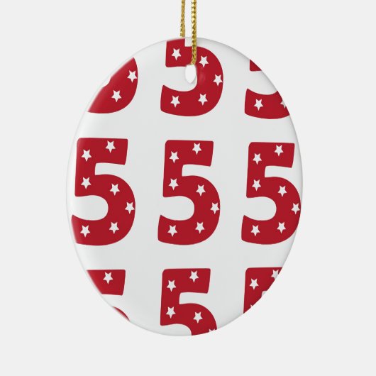 Nr. 5 - Weiß-Sterne auf dunkelrotem Keramikornament (Rechts)