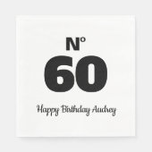 Nr. 60 oder jedes Personalisierte Lebensalter Serviette (Vorderseite)