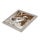 Nr. 6 der 12 Repro 1880er Minton Mocha Bird Series Fliese (Seite)