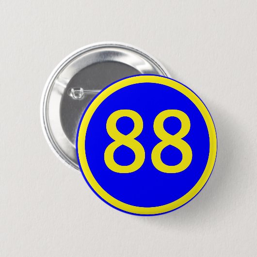 Nr., 88, in einem Kreis Button (Vorne & Hinten)