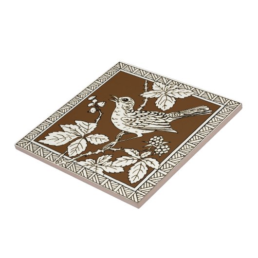 Nr. 9 der 12 Repro 1880er Minton Mocha Bird Series Fliese (Seite)