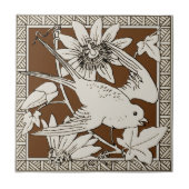 Nr. 9 der 12 Repro 1880er Minton Mocha Bird Series Fliese (Vorderseite)