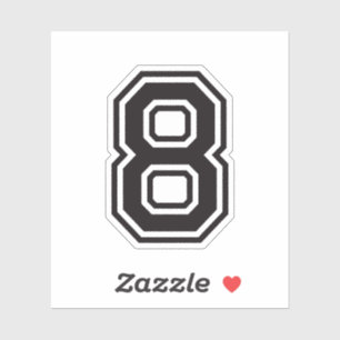 Nr. acht Uni-Schriftart mit 8 Sport Aufkleber