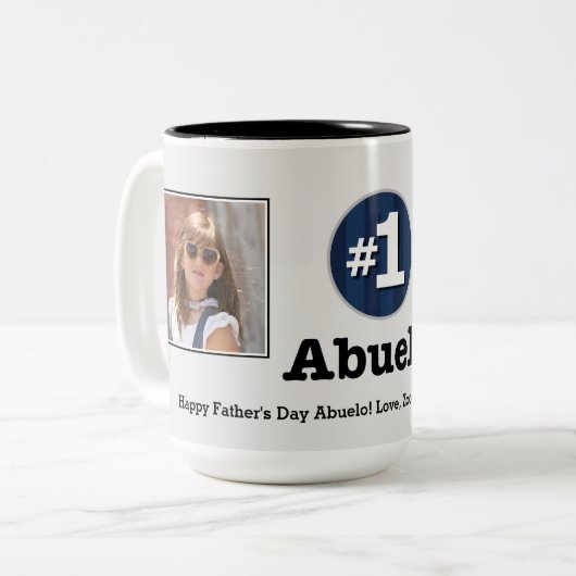 Nr. eine Abuelo 2 Gewohnheits-Foto-Tasse Zweifarbige Tasse (Vorderseite Links)